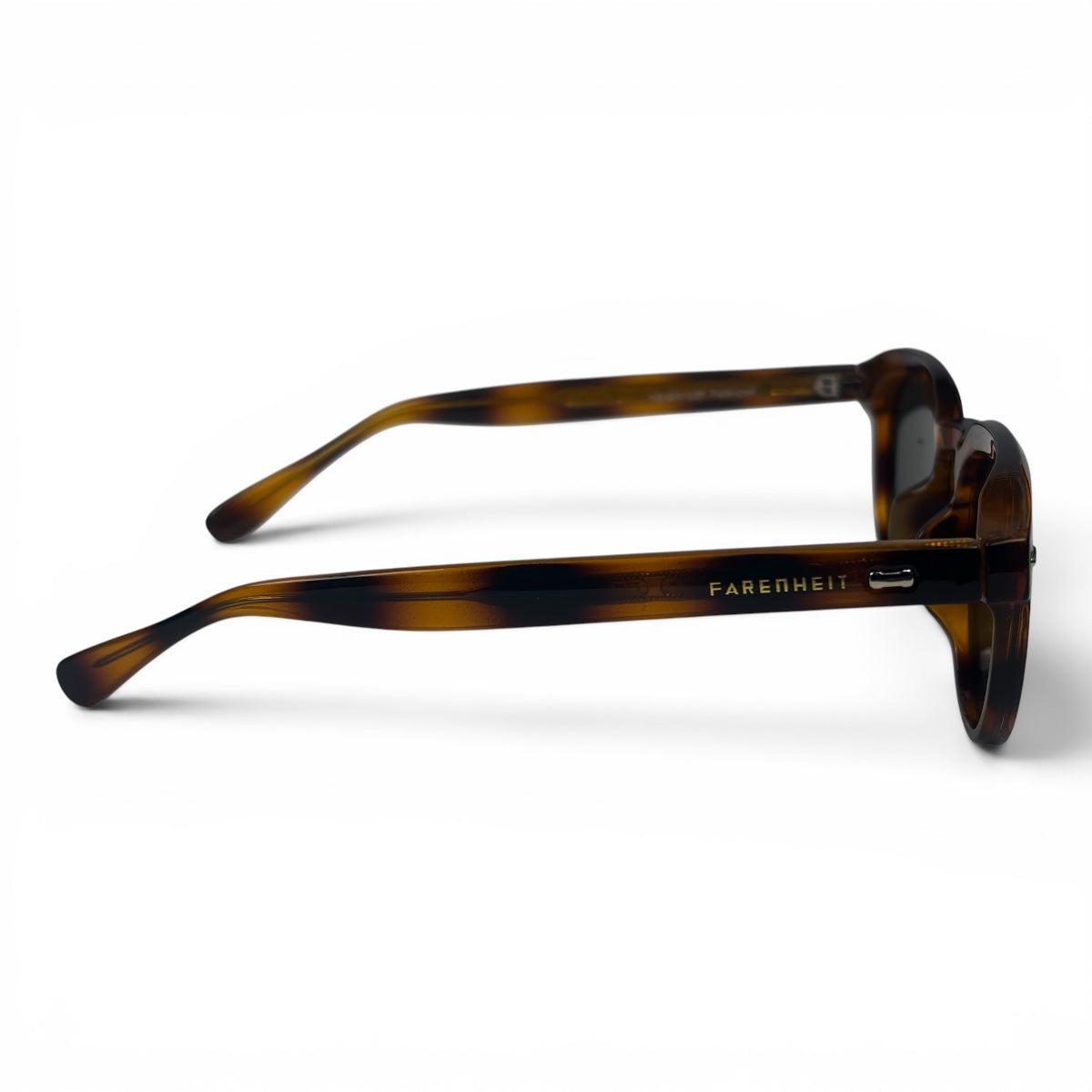 U&EYE The Nomad keyhole round polarized sunglasses in Classic Tortoise and Dark Green — side view