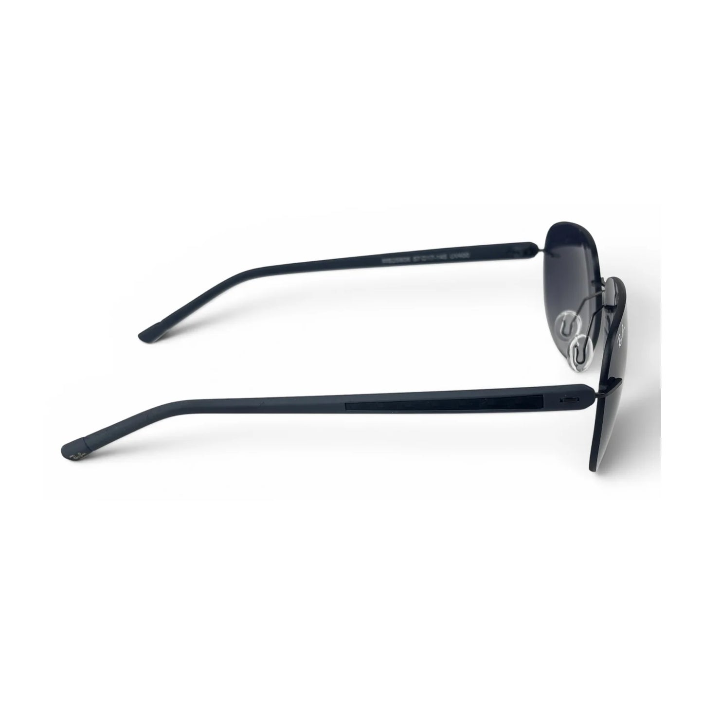 The ‘Phantom’ Rimless Aviator Sunglasses | Stealth Black