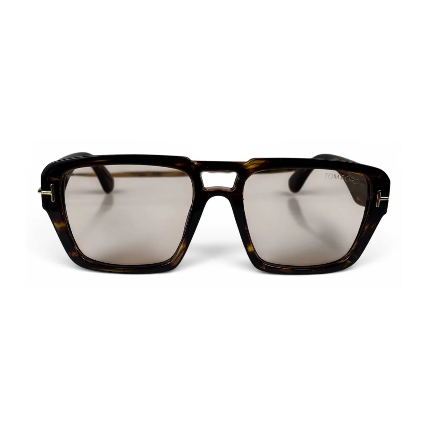 The Atlas bold square sunglasses in tortoise with pink lenses, front view