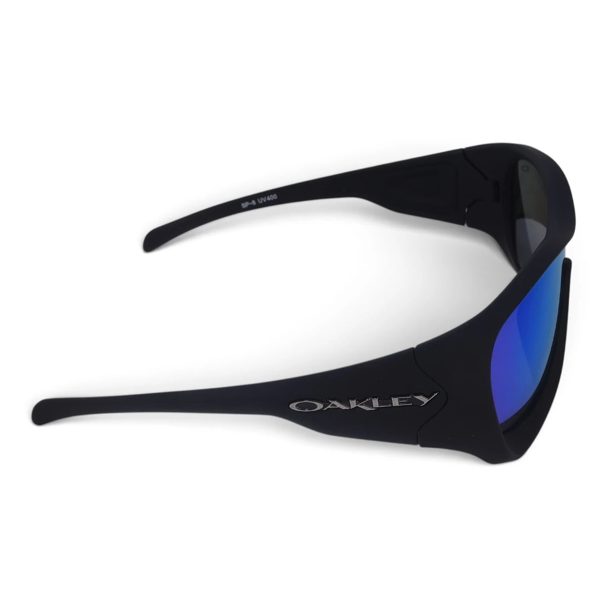 U&EYE Harbor black frame blue lens sport wrap sunglasses product image 3