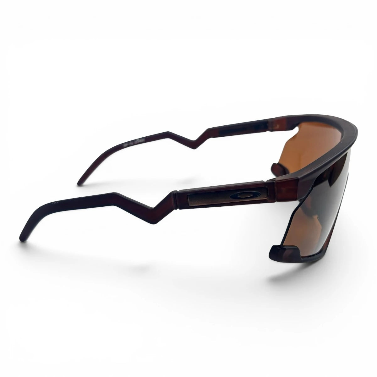 The Aero Sport Shield sunglasses in Brown with Brown lenses, side profile view