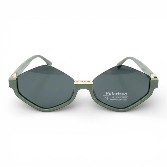 The ‘Apex’ Geometric Sunglasses | Sage Green | Polarized