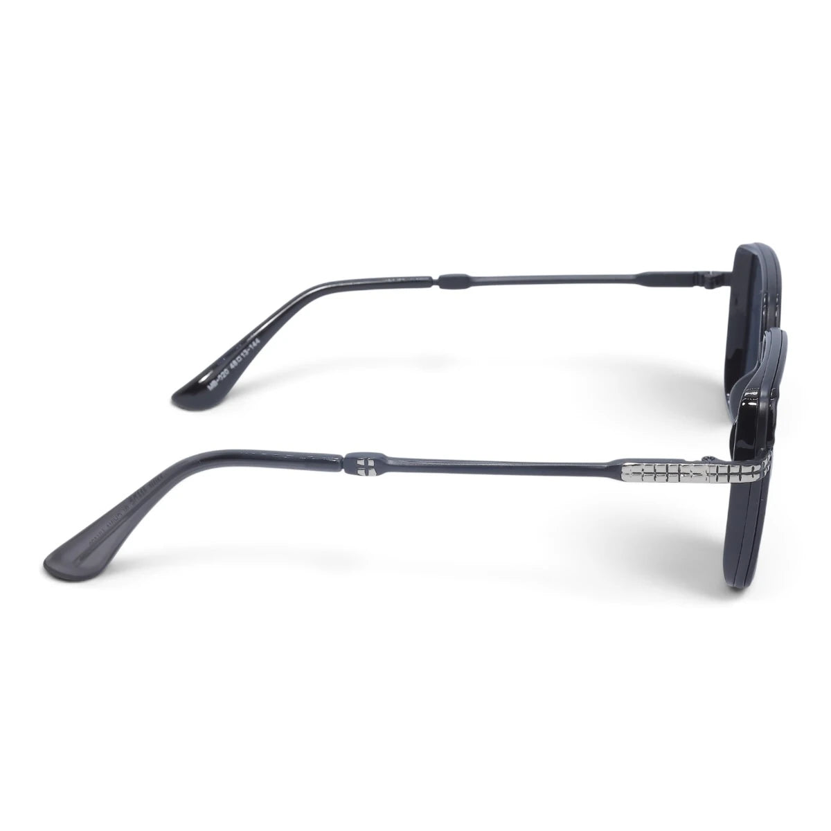 U&EYE The Arden rounded square sunglasses in Gunmetal / Dark Blue-Gray — side view