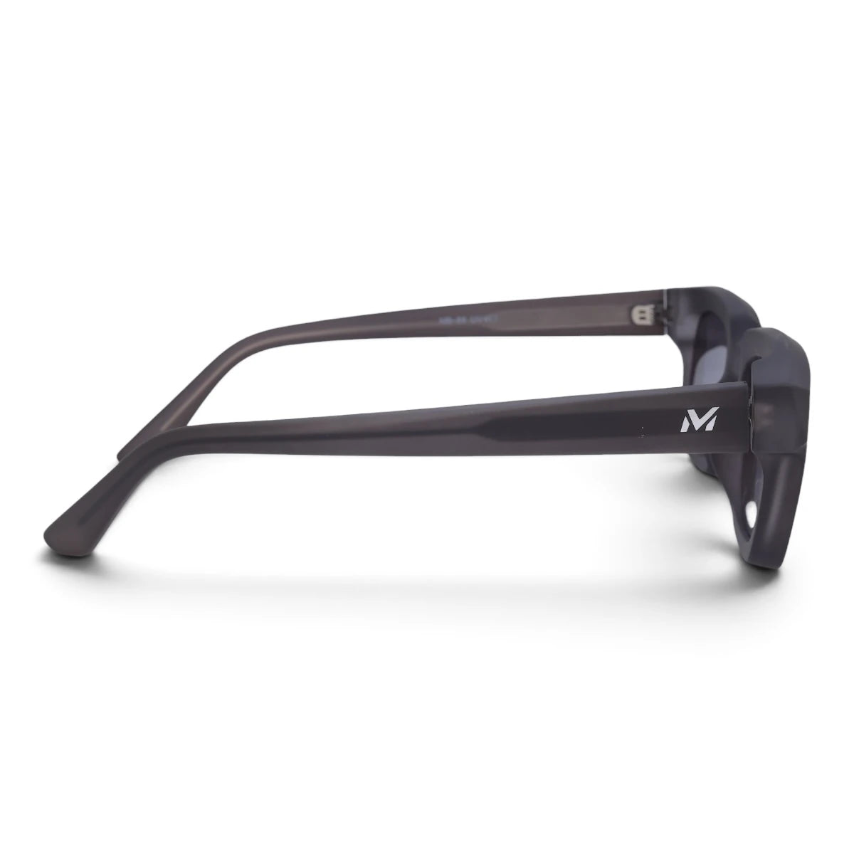 U&EYE The Bastian chunky square sunglasses in Smoke Gray / Violet-Blue Gradient — side view