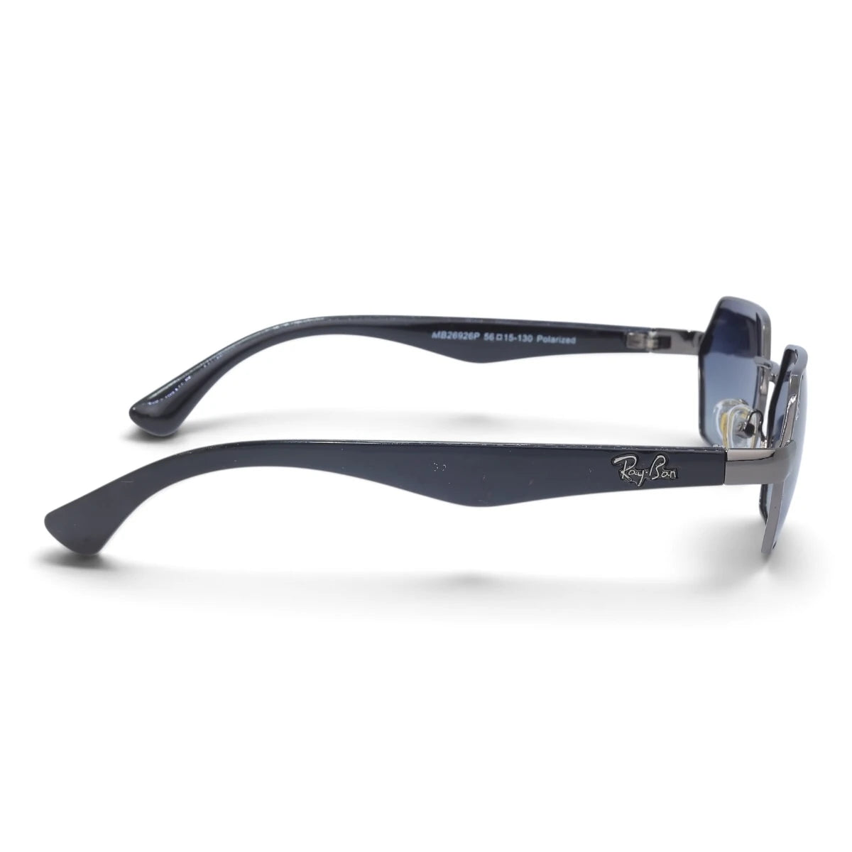 U&EYE The Caelum hexagonal polarized sunglasses in Gunmetal / Blue Gradient — side view