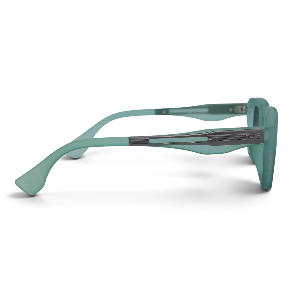 U&EYE The Caspian square polarized sunglasses in Mint Crystal / Violet-Blue Gradient — side view