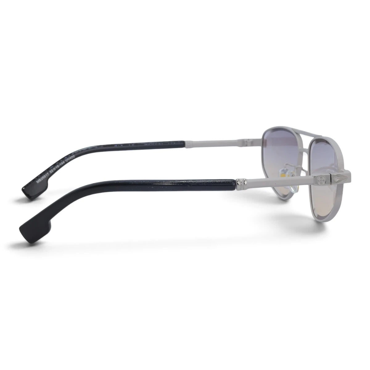 U&EYE The Leonie geometric aviator sunglasses in Silver / Lilac-Champagne Gradient — side view