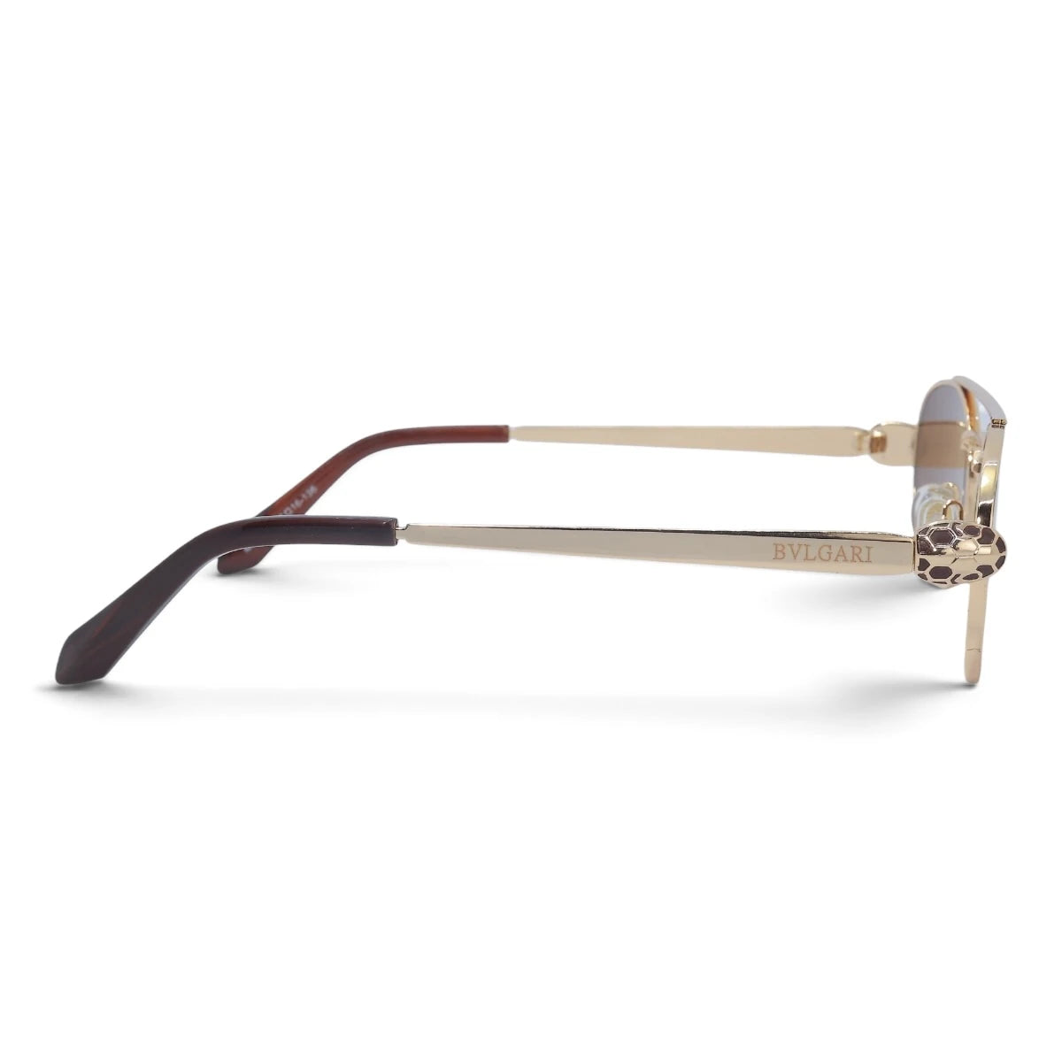U&EYE The Lysandre small oval sunglasses in Gold / Brown — side view