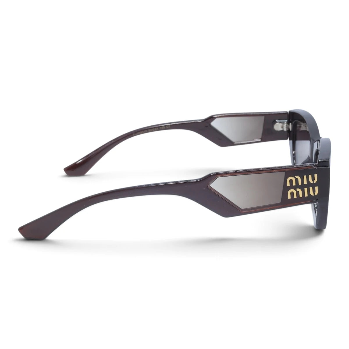 U&EYE The Mirelle narrow cat-eye sunglasses in Burgundy / Brown-Gray Gradient — side view