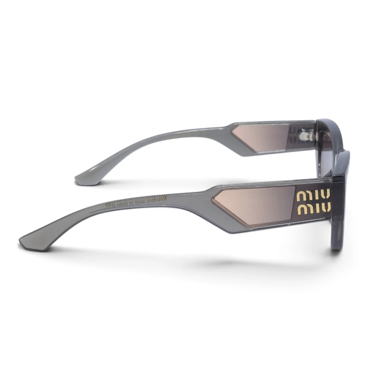 U&EYE The Mirelle narrow cat-eye sunglasses in Smoke Gray / Taupe Gradient — side view