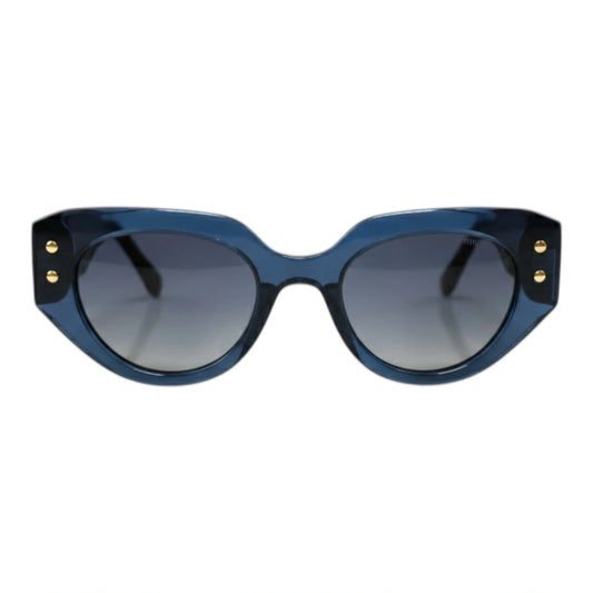 The ‘Muse’ Geometric Sunglasses | Crystal Blue & Tortoise