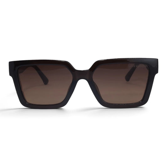 U&EYE The Odette cat-eye square sunglasses in Black-Brown / Brown Gradient — front view