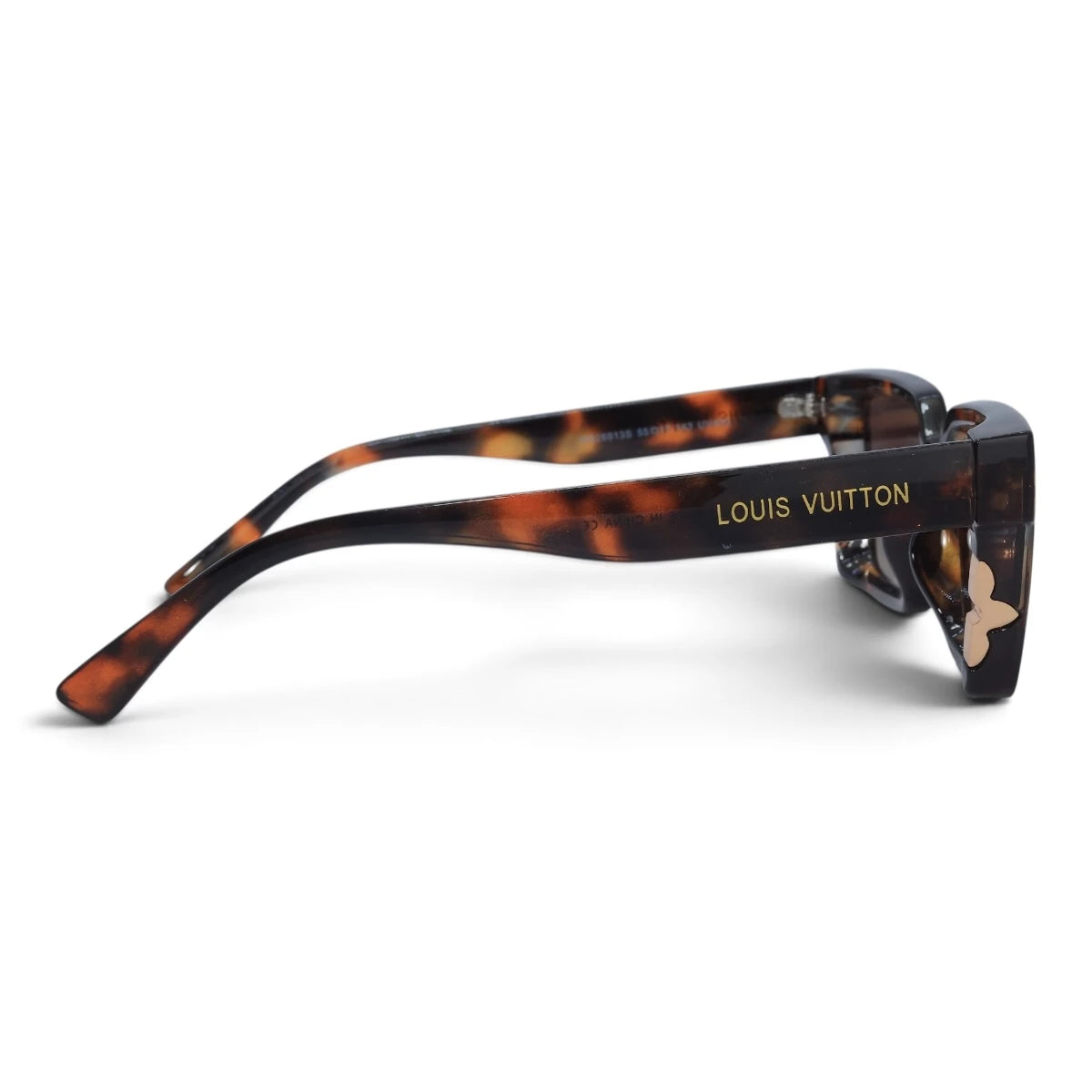 U&EYE The Odette cat-eye square sunglasses in Classic Tortoise / Brown Gradient — side view