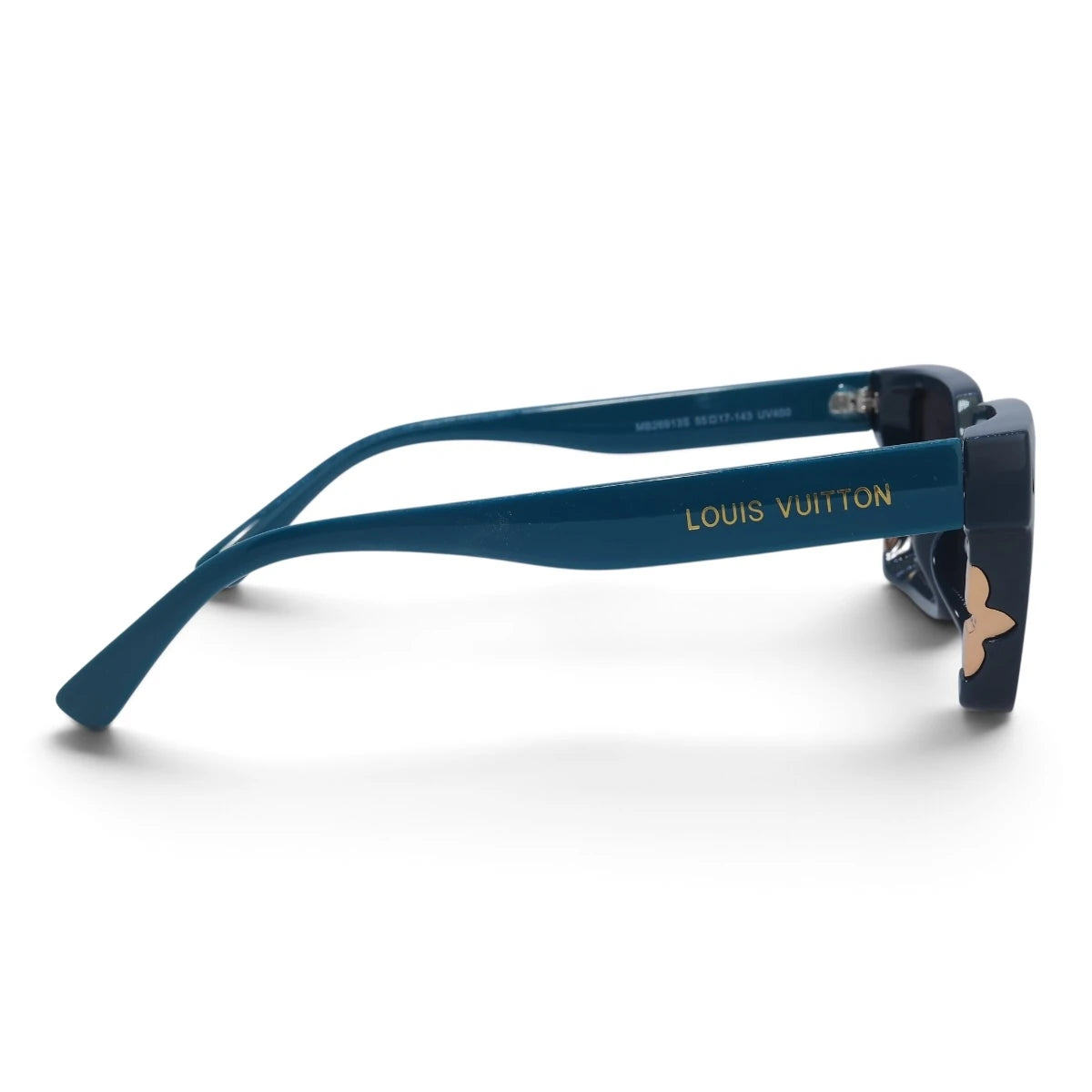 U&EYE The Odette cat-eye square sunglasses in Teal / Blue-Gray Gradient — side view