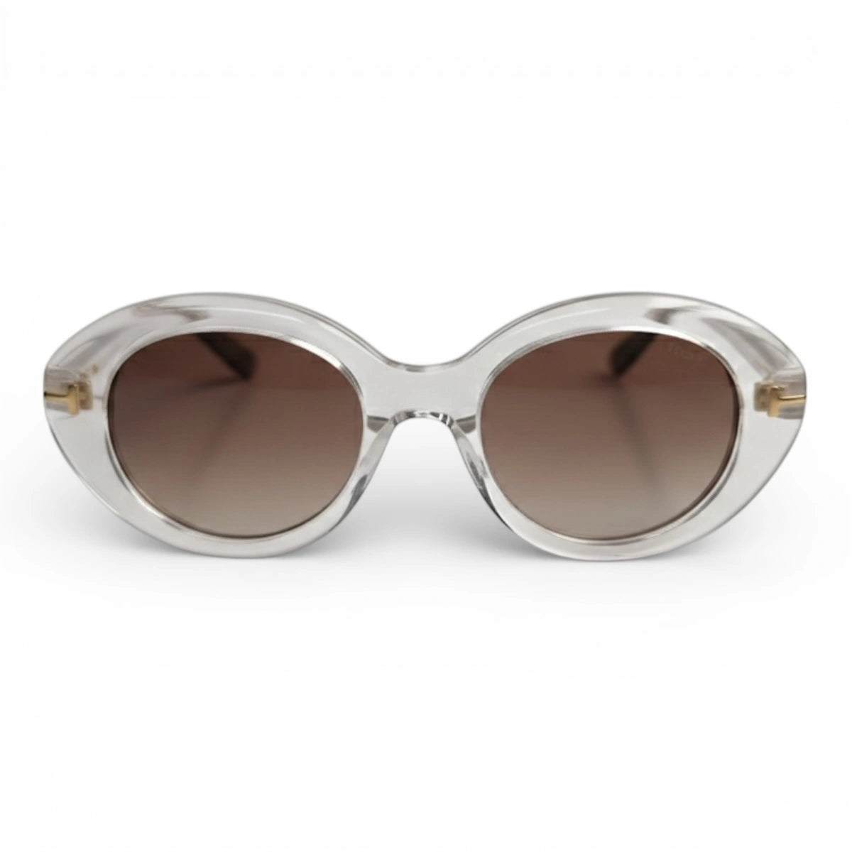 The ‘Orbit’ Oval Sunglasses | Crystal Clear / Gradient Brown