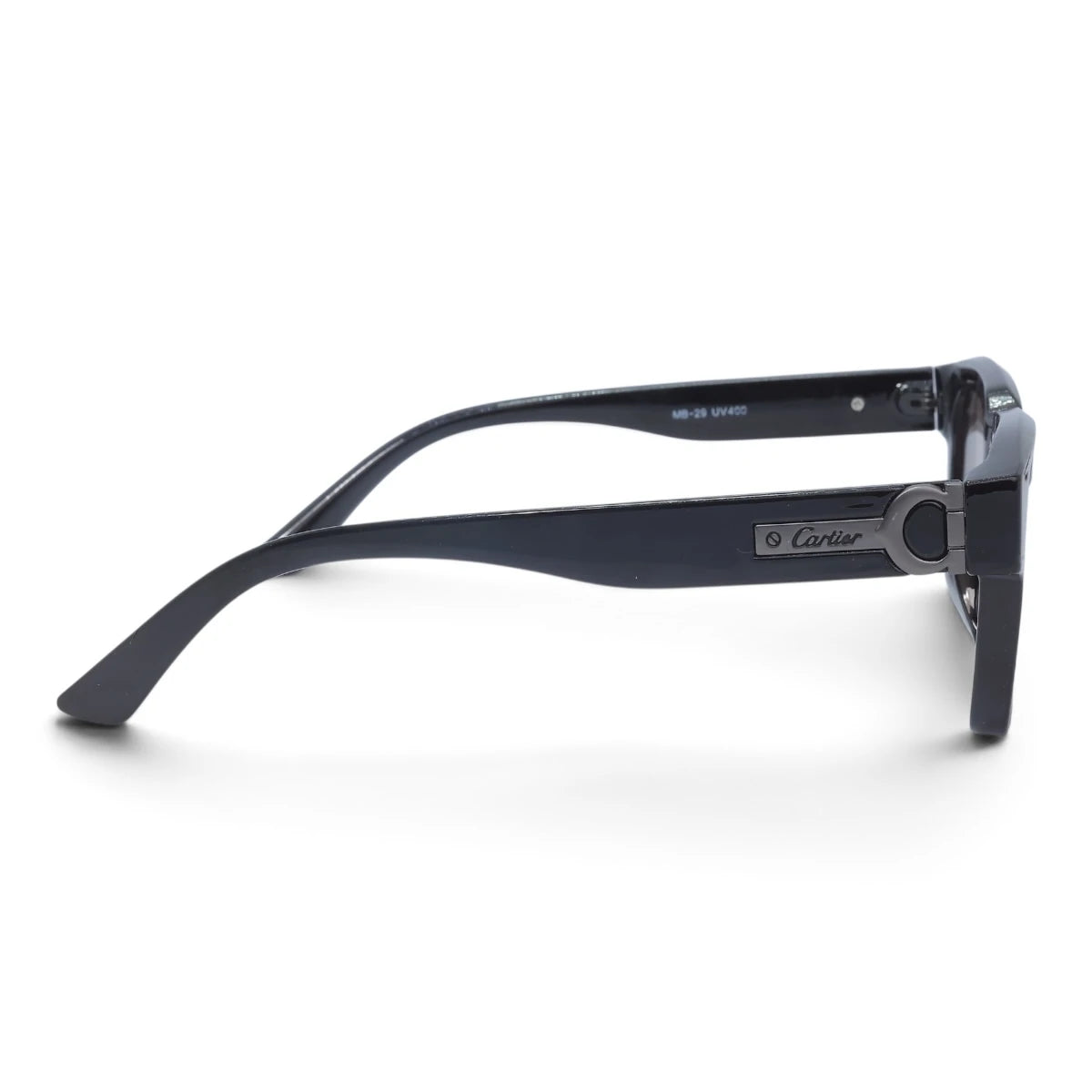 U&EYE The Valeo square polarized sunglasses in Black / Silver Mirror — side view