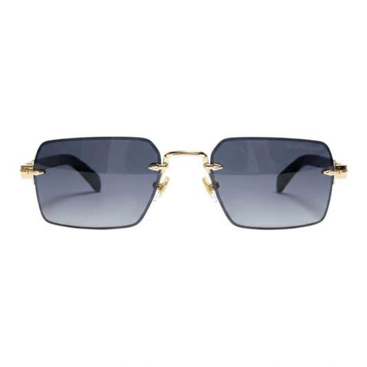 The 'Vanguard' Rimless Square Sunglasses | Gold & Black