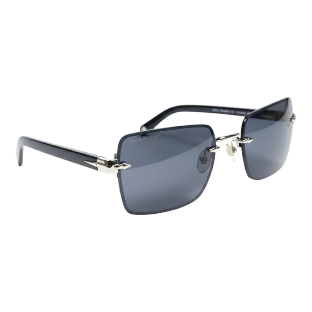 The 'Vanguard' Rimless Square Sunglasses | Silver & Black