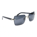 The 'Vanguard' Rimless Square Sunglasses | Silver & Black