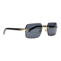 The 'Vanguard' Rimless Square Sunglasses | Gold & Black