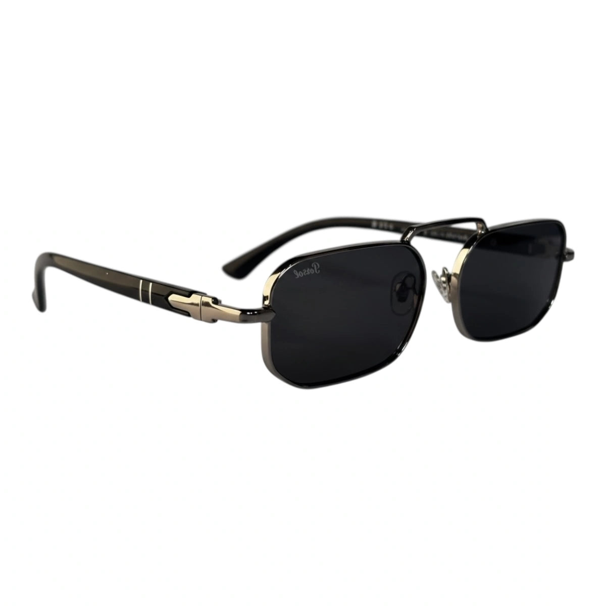 The Architect [Geometric] Sunglasses | Gunmetal Slate mirrored right-facing angle