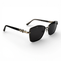 The ‘Regent’ Geometric Sunglasses | Black & Silver / Smoke
