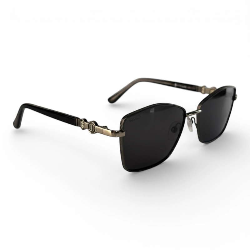 The ‘Regent’ Geometric Sunglasses | Black & Silver / Smoke