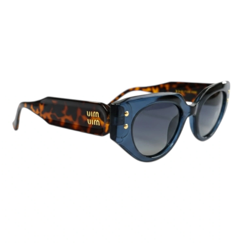 The ‘Muse’ Geometric Sunglasses | Crystal Blue & Tortoise