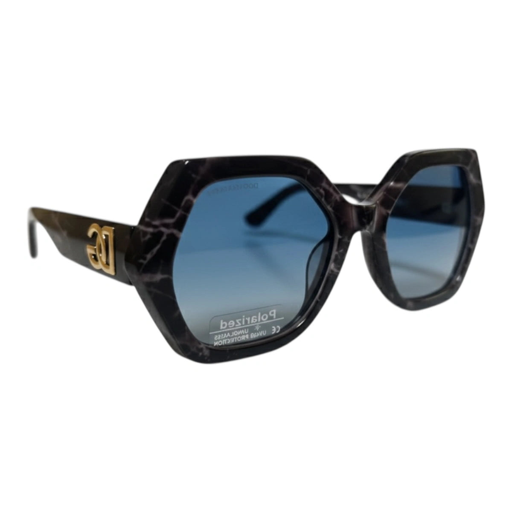 The ‘Icon’ Geometric Sunglasses | Black Marble / Blue
