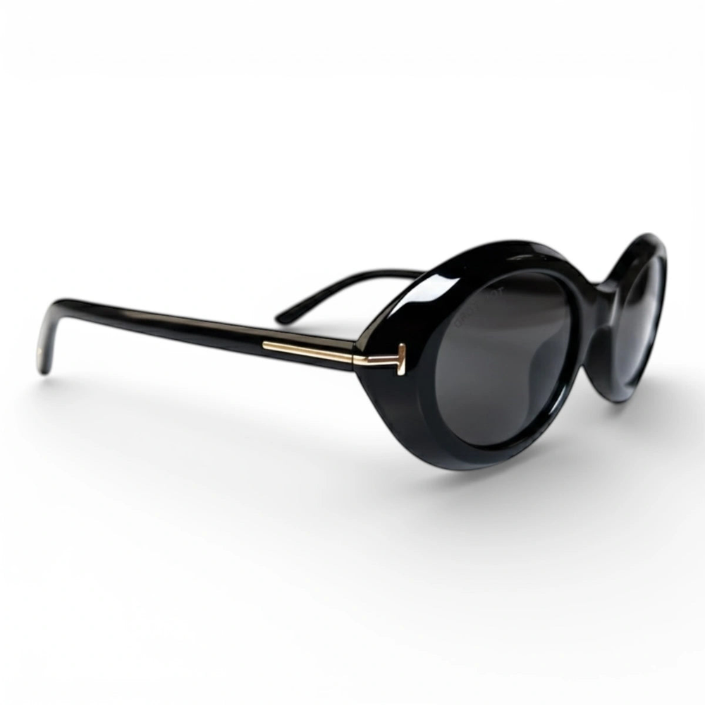 The ‘Orbit’ Oval Sunglasses | Polished Black