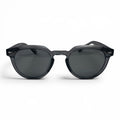 The ‘Nomad’ Keyhole Round Sunglasses | Smoke Charcoal / Dark Grey | Polarized