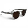 The ‘Nomad’ Keyhole Round Sunglasses | Crystal Clear / Brown | Polarized