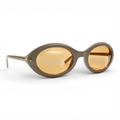 The ‘Orbit’ Oval Sunglasses | Taupe / Amber Yellow
