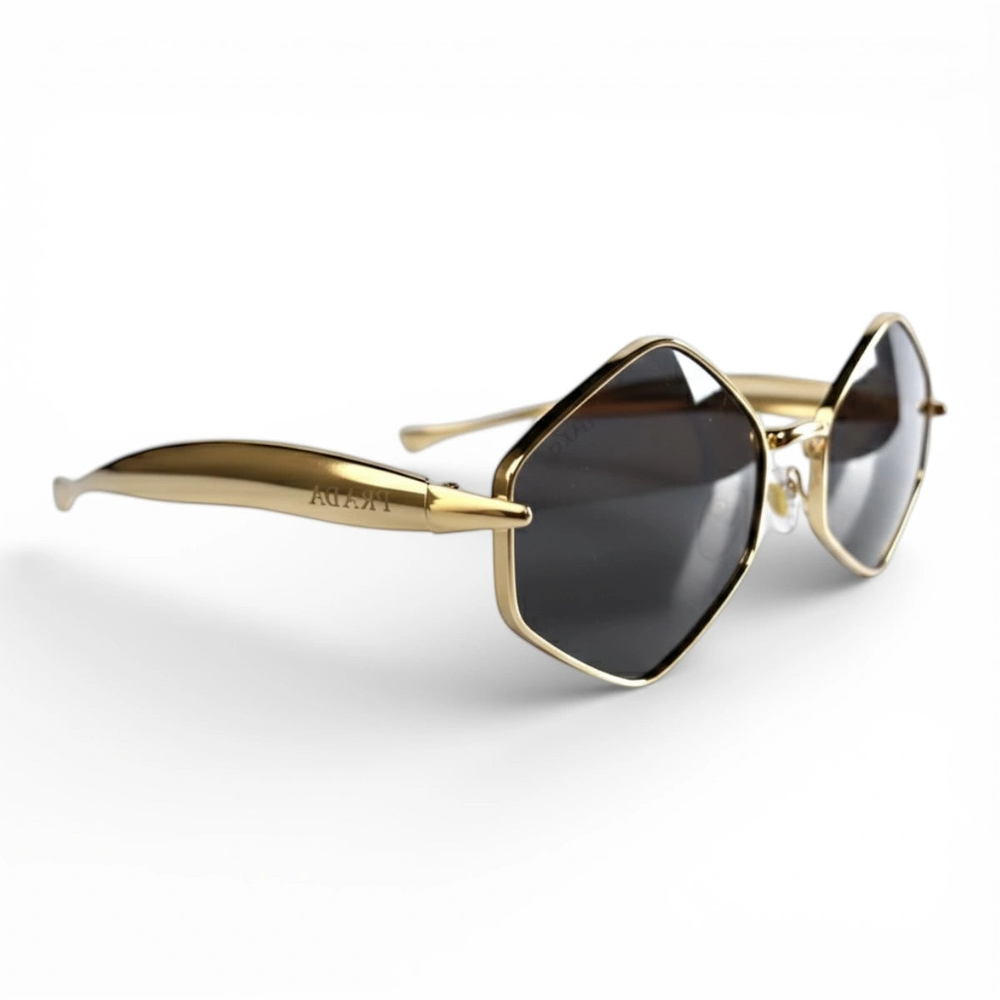 The ‘Prism’ Hexagonal Sunglasses | Black / Gold