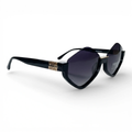 The ‘Apex’ Compact Semi-Rimless Geometric Sunglasses | Midnight Black | Polarized