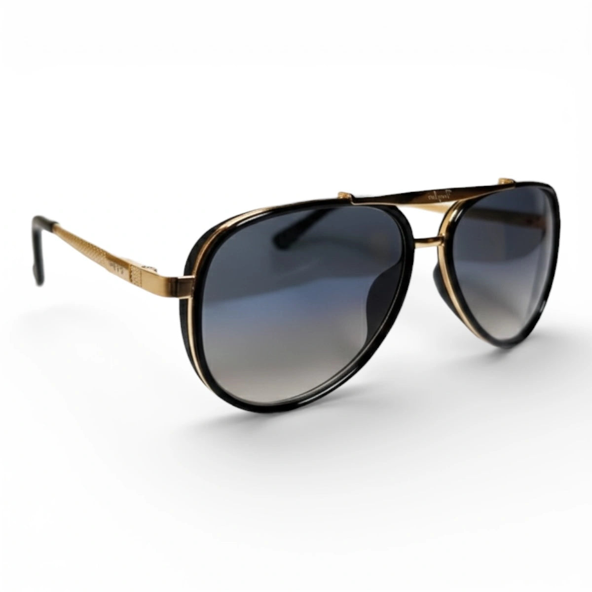 The ‘Legacy’ Glass Aviator | Royal Blue Fade | UV400 mirrored right-facing angle