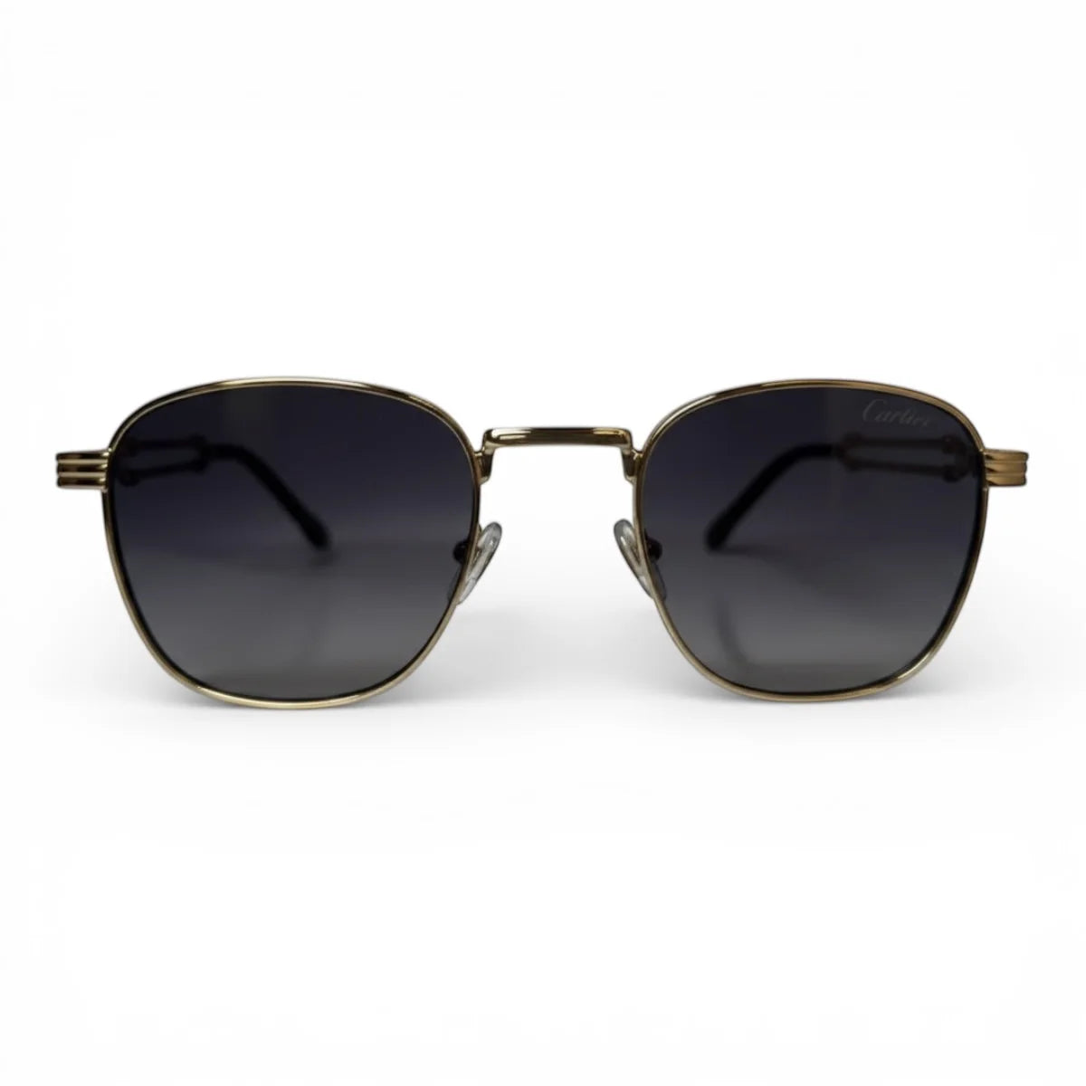 The ‘Mounir’ Rectangle Sunglasses | Gold & Dark