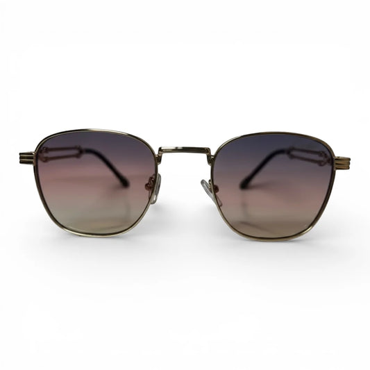The ‘Mounir’ Rectangle Sunglasses | Gradient pink & Gold