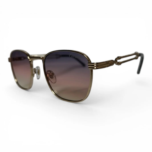 The ‘Mounir’ Rectangle Sunglasses | Gradient pink & Gold