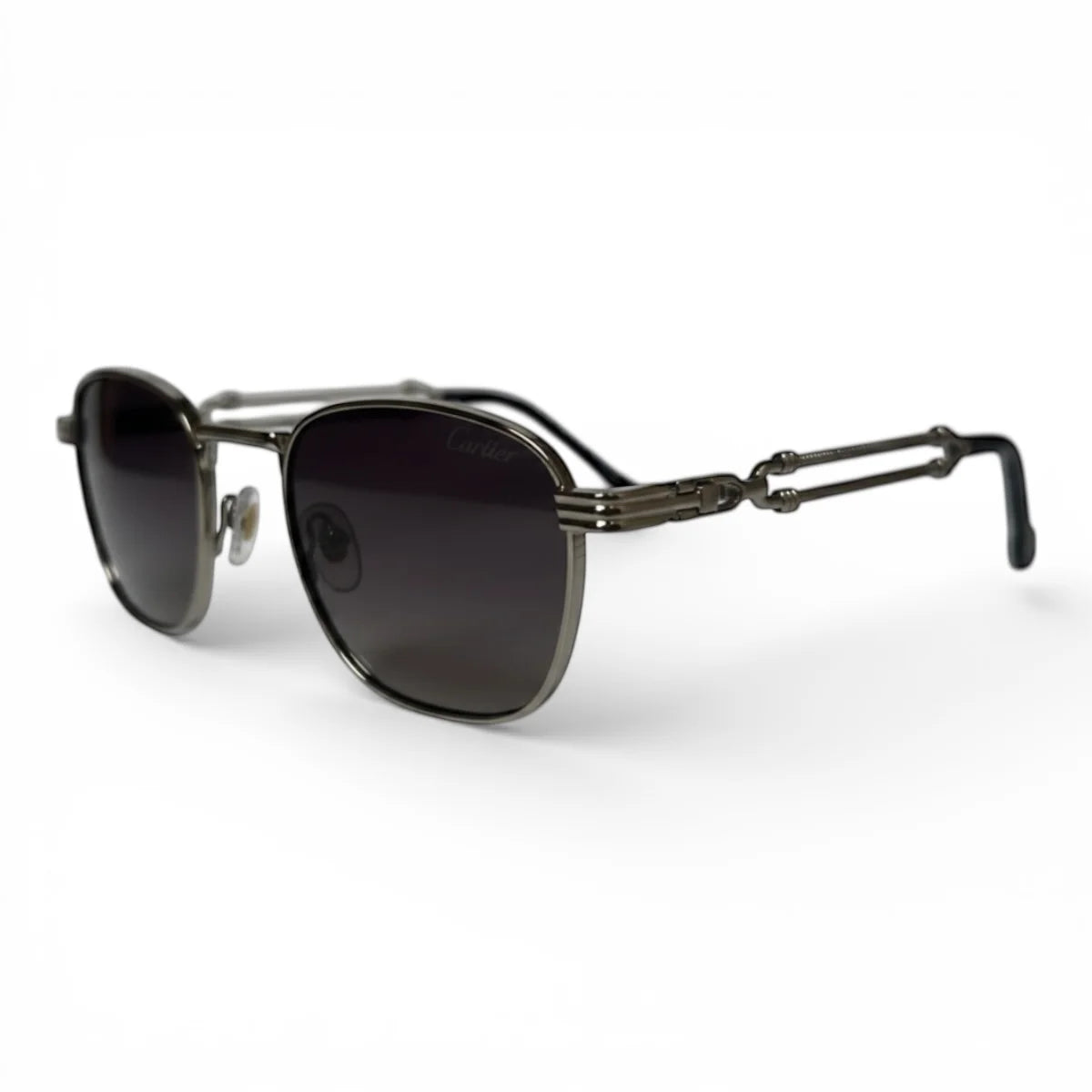 The ‘Mounir’ Rectangle Sunglasses | Silver & Dark