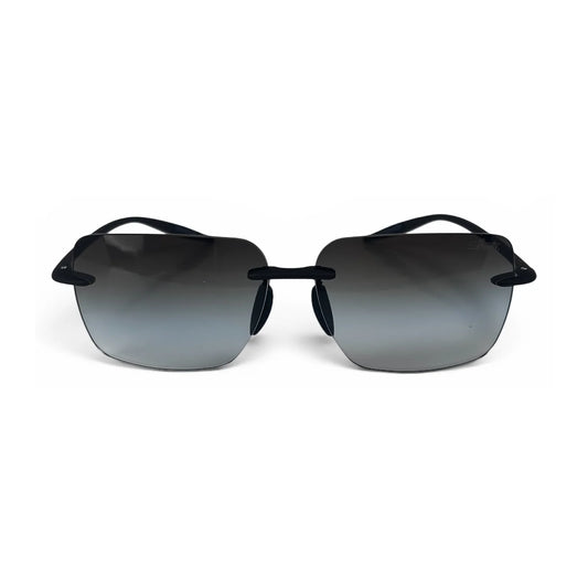 The Flexible rimless rectangle sunglasses in Onyx Black, straight front view
