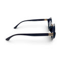 The ‘Apex’ Compact Semi-Rimless Geometric Sunglasses | Amber & Black | Polarized