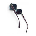 The ‘Apex’ Compact Semi-Rimless Geometric Sunglasses | Amber & Black | Polarized