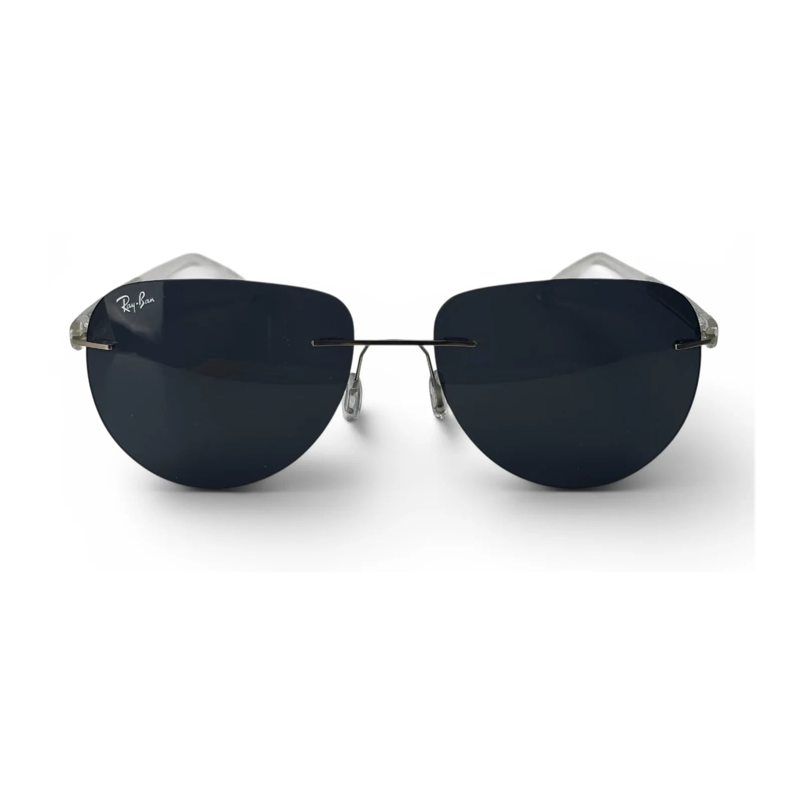 The Phantom rimless aviator sunglasses in Midnight Black & Gold, straight front view