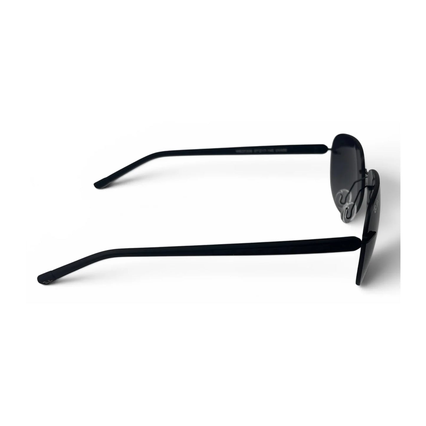 The Phantom rimless aviator sunglasses in Slate Gradient & Gold, side profile view