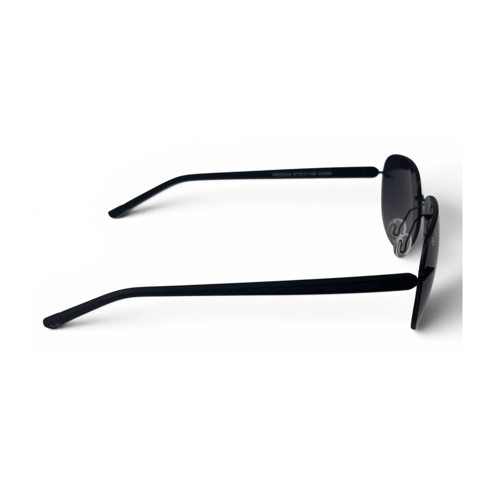 The Phantom rimless aviator sunglasses in Slate Gradient & Gold, side profile view