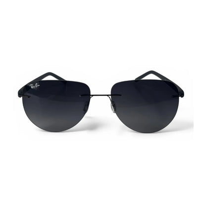 The ‘Phantom’ Rimless Aviator Sunglasses | Stealth Black