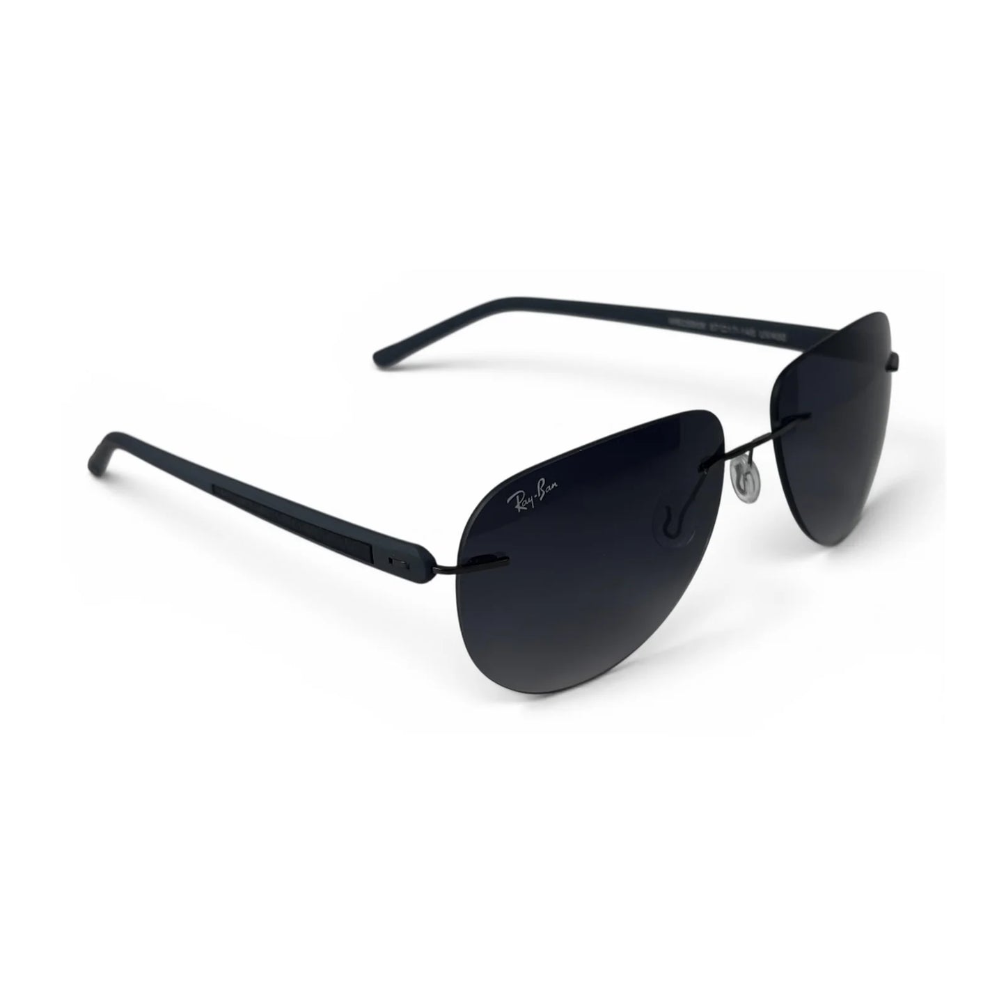 The Phantom rimless aviator sunglasses in Smoke Gradient, angled three-quarter view