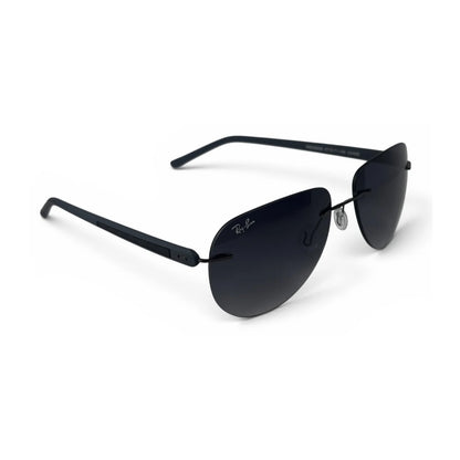 The ‘Phantom’ Rimless Aviator Sunglasses | Stealth Black