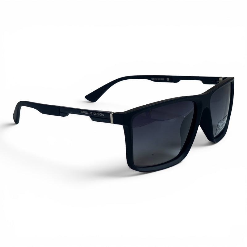 The ‘Axiom’ Rectangle Sunglasses | Black Dark Gray